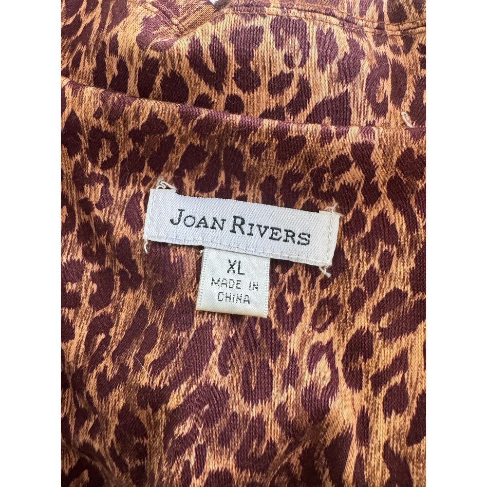 Joan Rivers Leopard/Cheetah Print Cotton Spandex Button Front 3/4 Sleeve Jacket - Picture 3 of 8